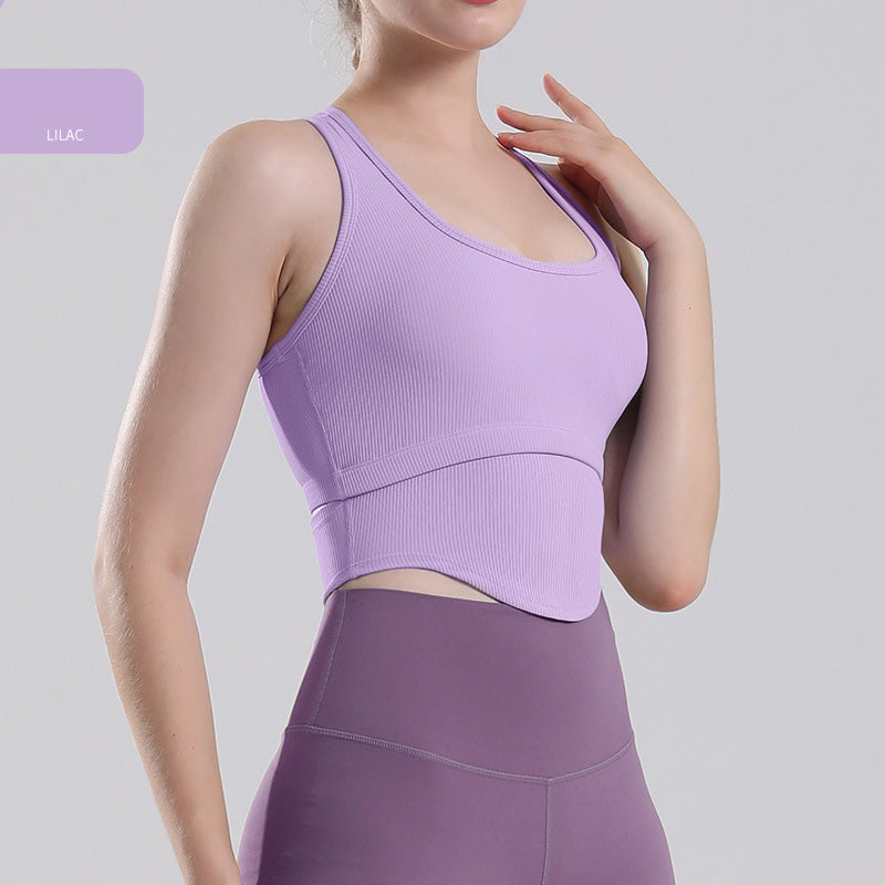 Sports Undershirt External Yoga Wear Tops Long-Sleeved Fitness Running Underwear Female With Chest Pad Shockproof High-Intensity