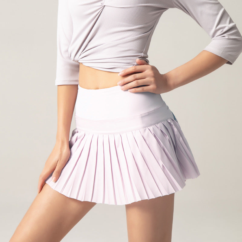 Summer Sports Fitness Shorts Women's Anti-Glare Outdoor Quick-Drying Culottes Running Breathable Gym Short Tennis Skirt