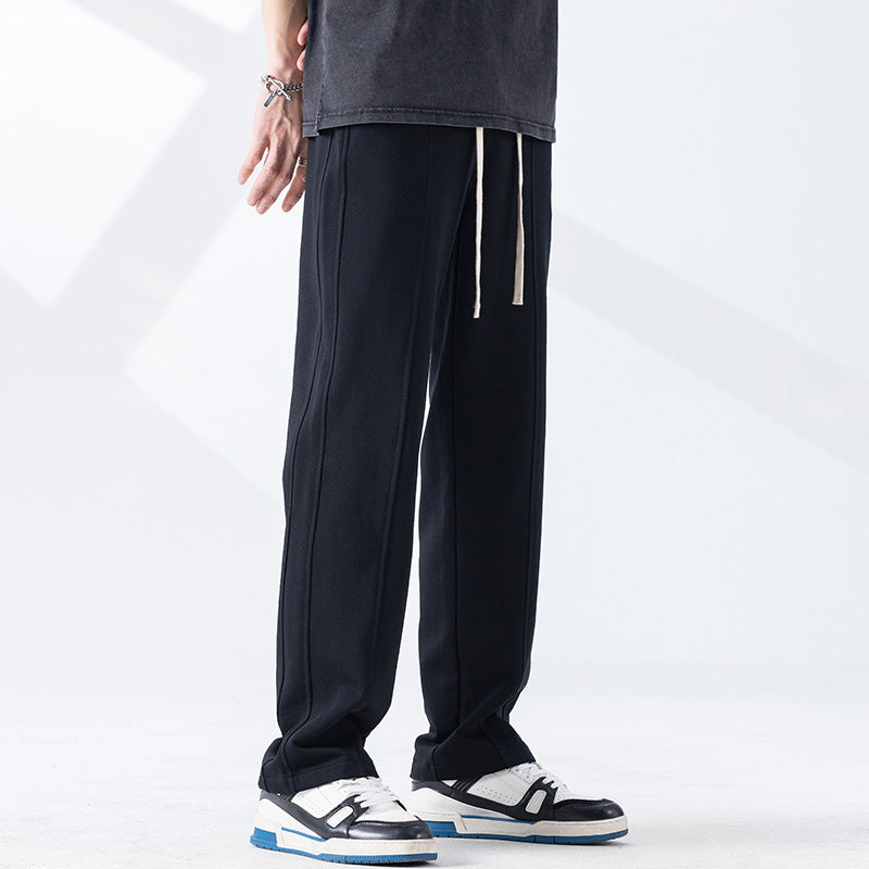 Men’s Trend Drape Wide-Leg Sweatpants | Casual Straight Loose Fit
