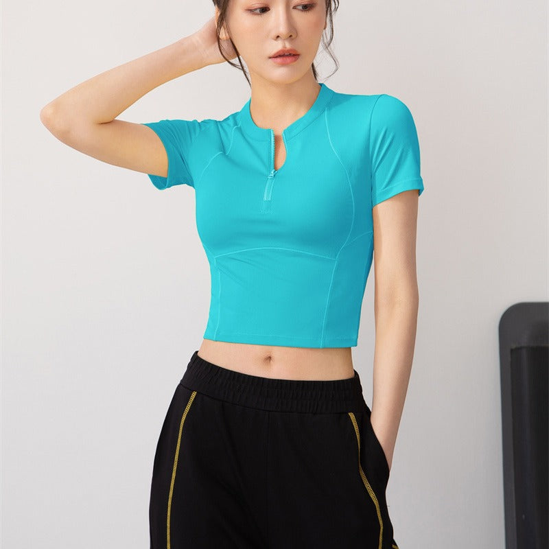 Women’s Half-Zip Athletic T-Shirt Quick-Dry Fitted