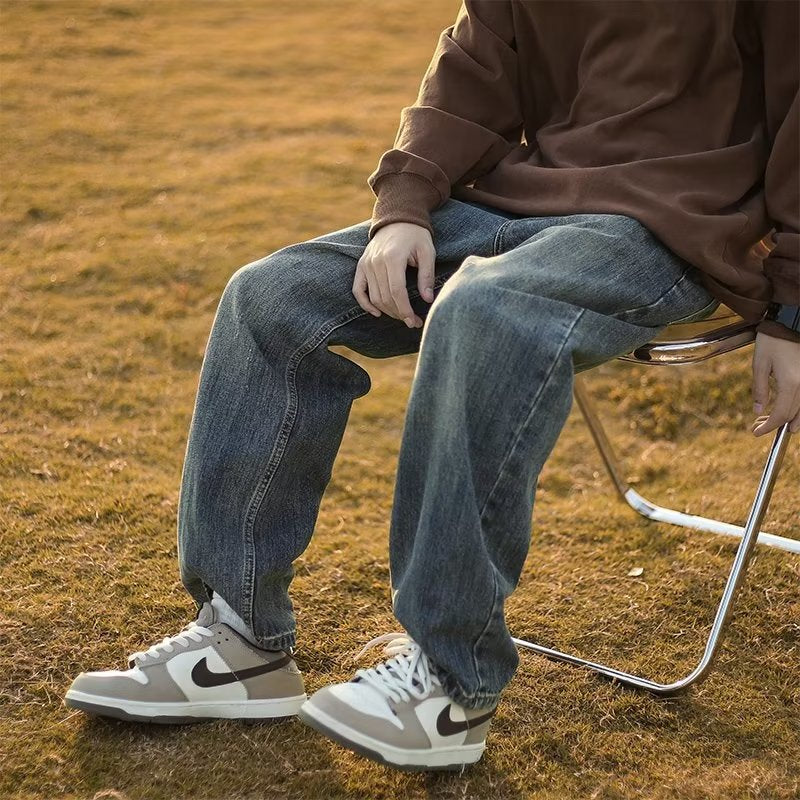 Washed  - Baggy Leg Jeans - Loose -  Wide Leg Pants