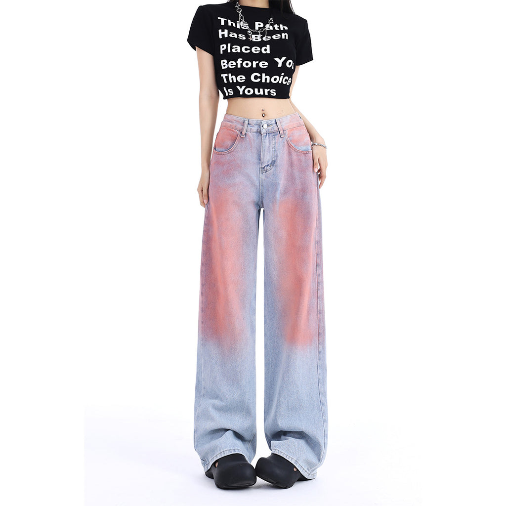 Colorful Gradient -  Denim Pants -  Loose Wide-Leg