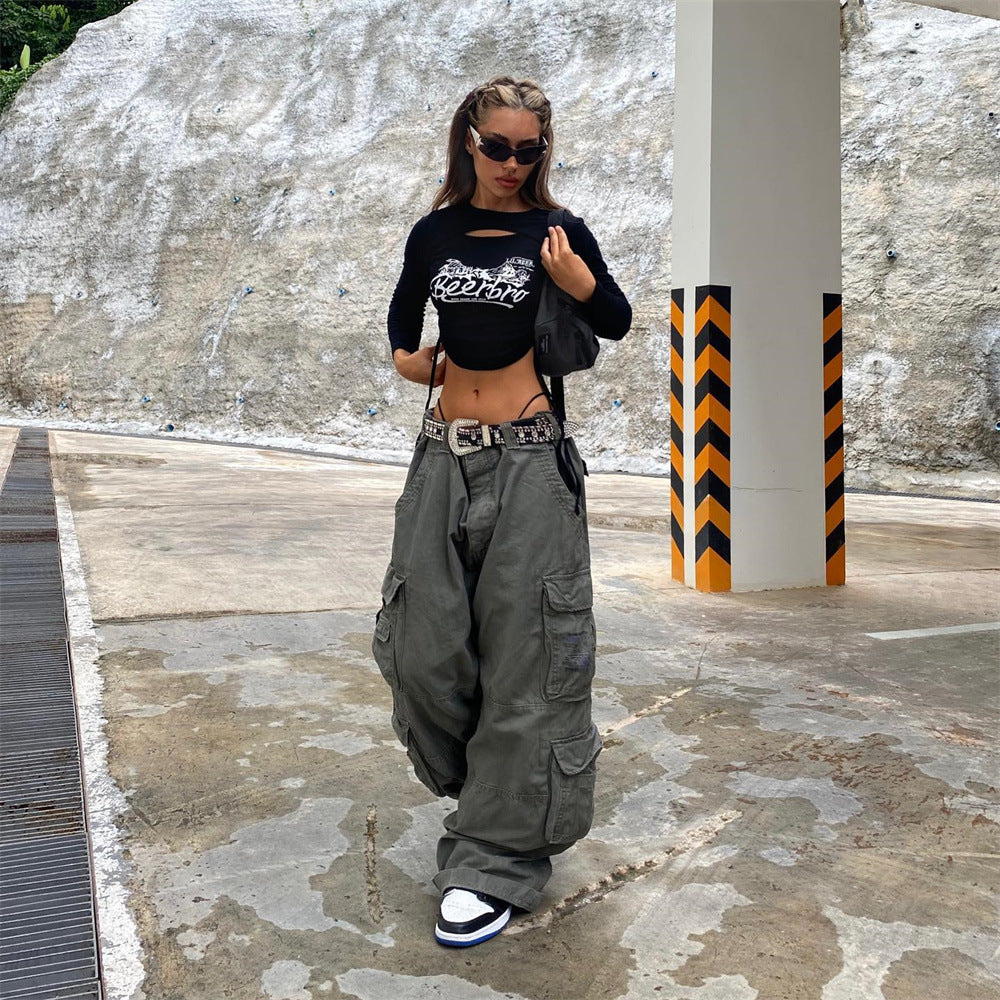 Cargo Pants - Wide-leg pants  - Loose Baggy Fit