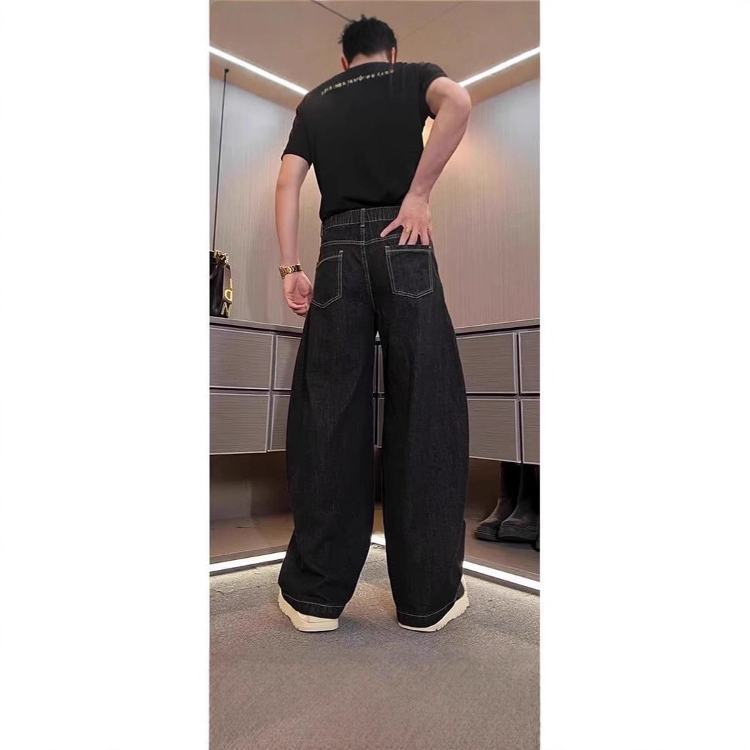 Denim Jeans -  Loose Wide-Leg -  Knife-Edge Style