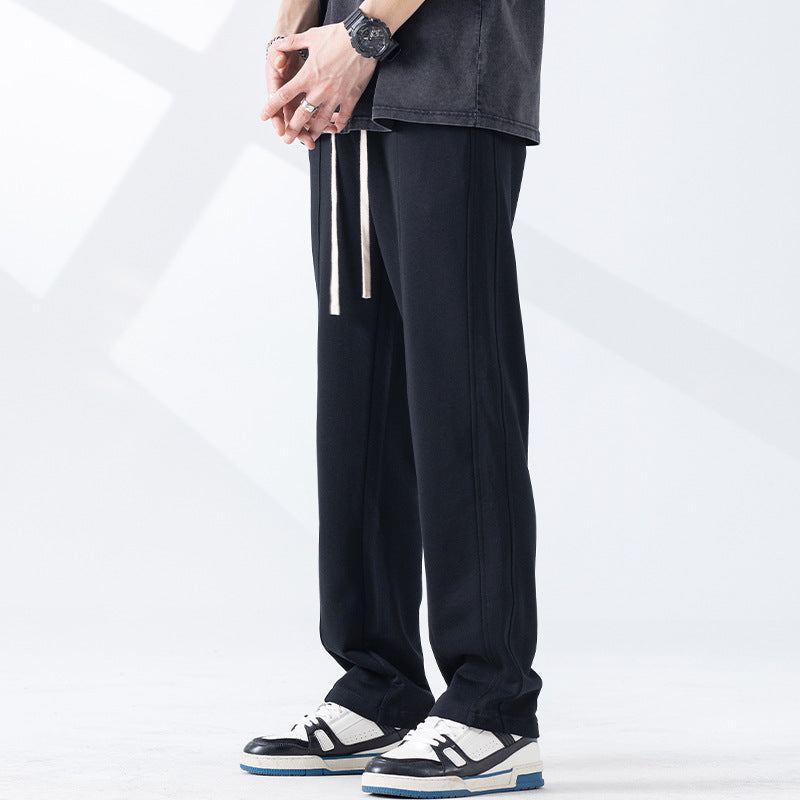 Men’s Trend Drape Wide-Leg Sweatpants | Casual Straight Loose Fit