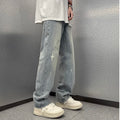 Washed Light Blue  - Denim Jeans -  Straight Leg Pants