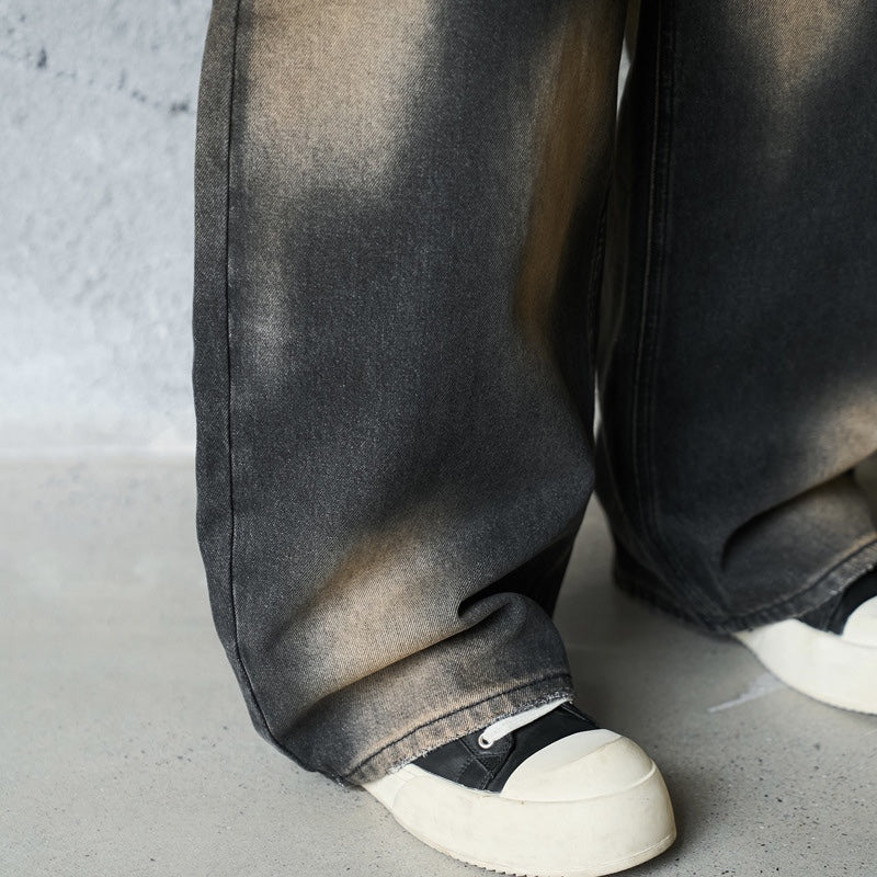 Vintage Washed Distressed Denim Pants – Loose Slim Streetwear Fit