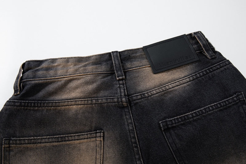 Vintage Washed Distressed Denim Pants – Loose Slim Streetwear Fit