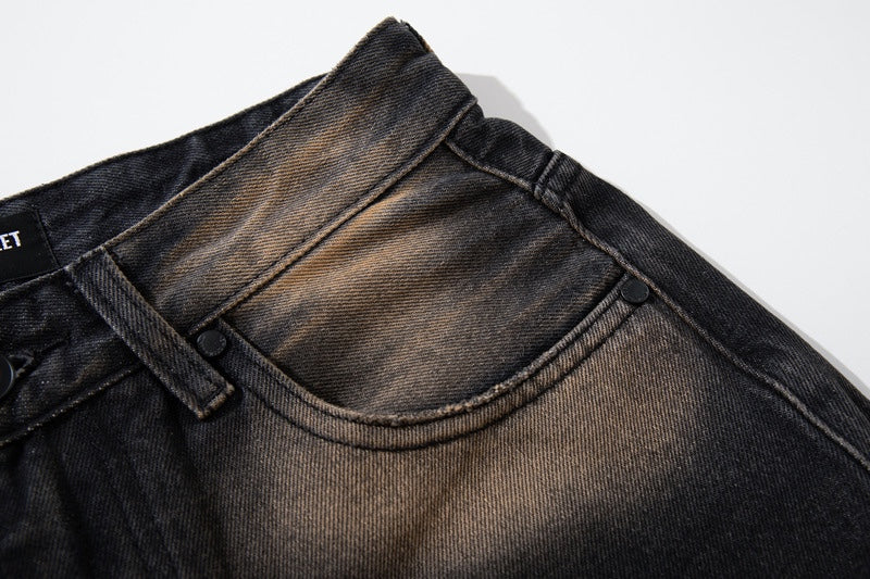 Vintage Washed Distressed Denim Pants – Loose Slim Streetwear Fit