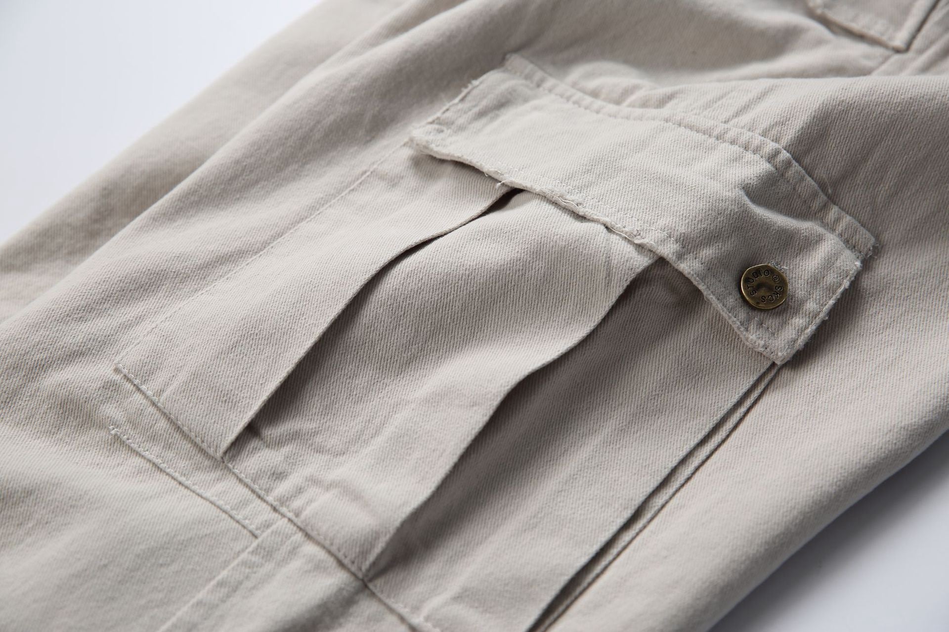 Multi-Pocket Loose Straight-Leg Drawstring Cargo Pants