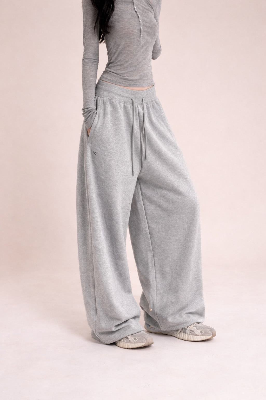 Lazy Style - Wide Leg -  Loose Floor-Length Sweatpants - High Waist